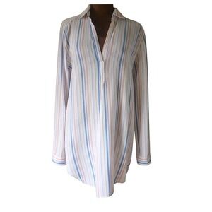 GAP Linen Popover Tunic Long Sleeve Women's Size S Beachy Coastal Vacation‎